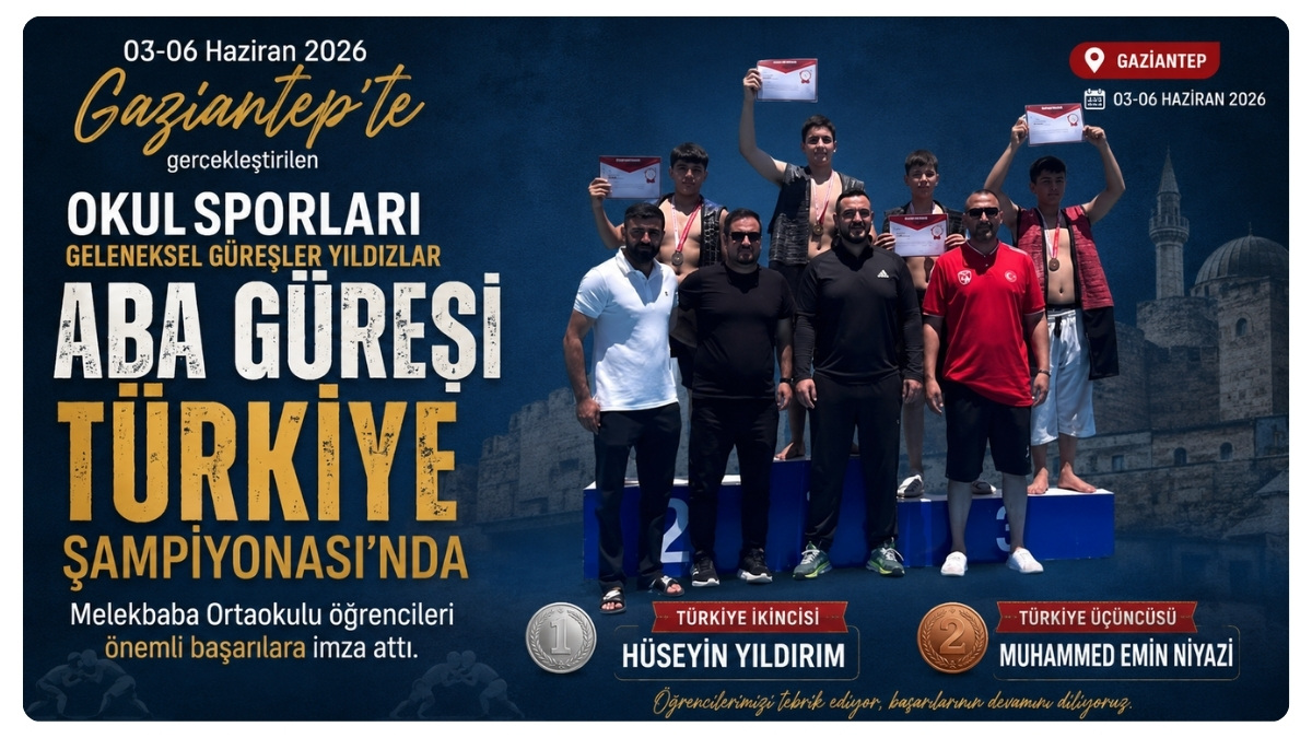 Melekbaba Ortaokulu’nun Aba Güreşçilerinden Türkiye Derecesi