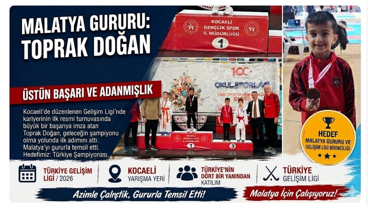 Malatya’nın Gururu: Toprak Doğan İlk Turnuvasında Madalya Kazandı