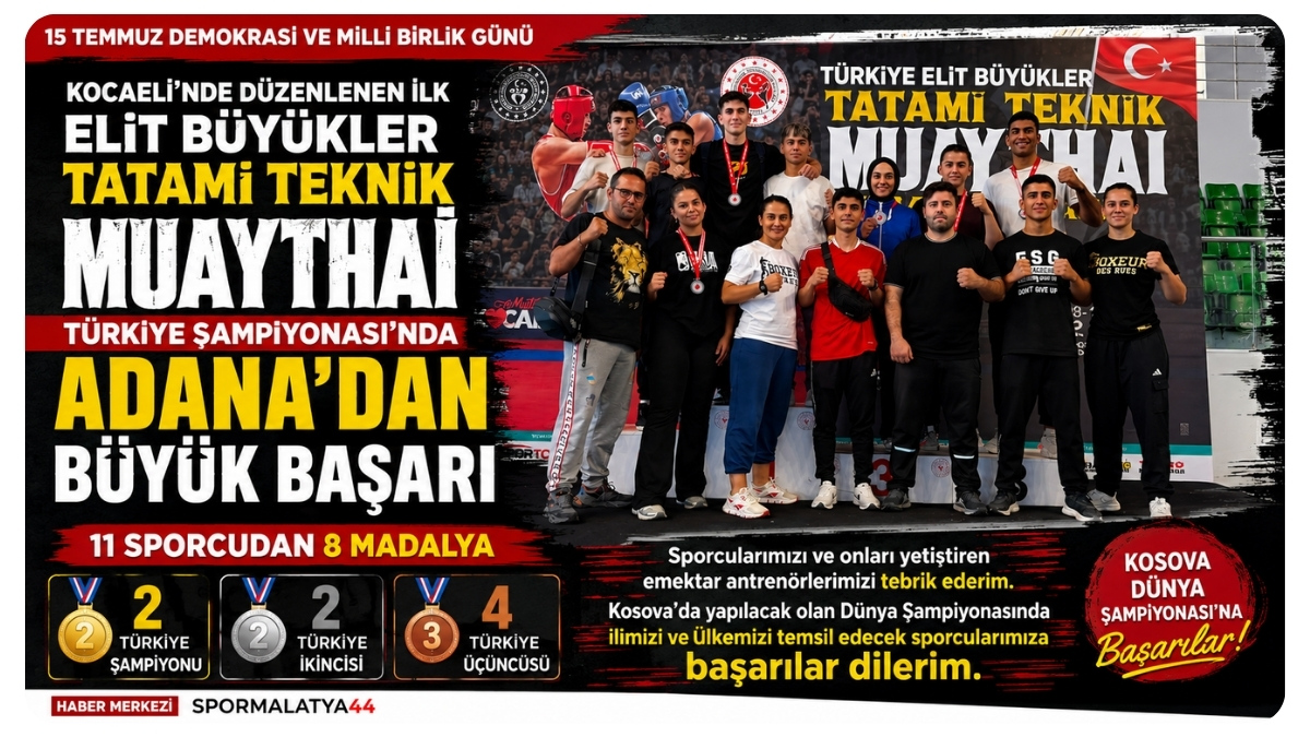 *Kocaeli'nde Düzenlenen İlk Elit Büyükler Tatami Teknik Muaythai Türkiye Şampiyonası'nda Adana'dan Büyük Başarı*