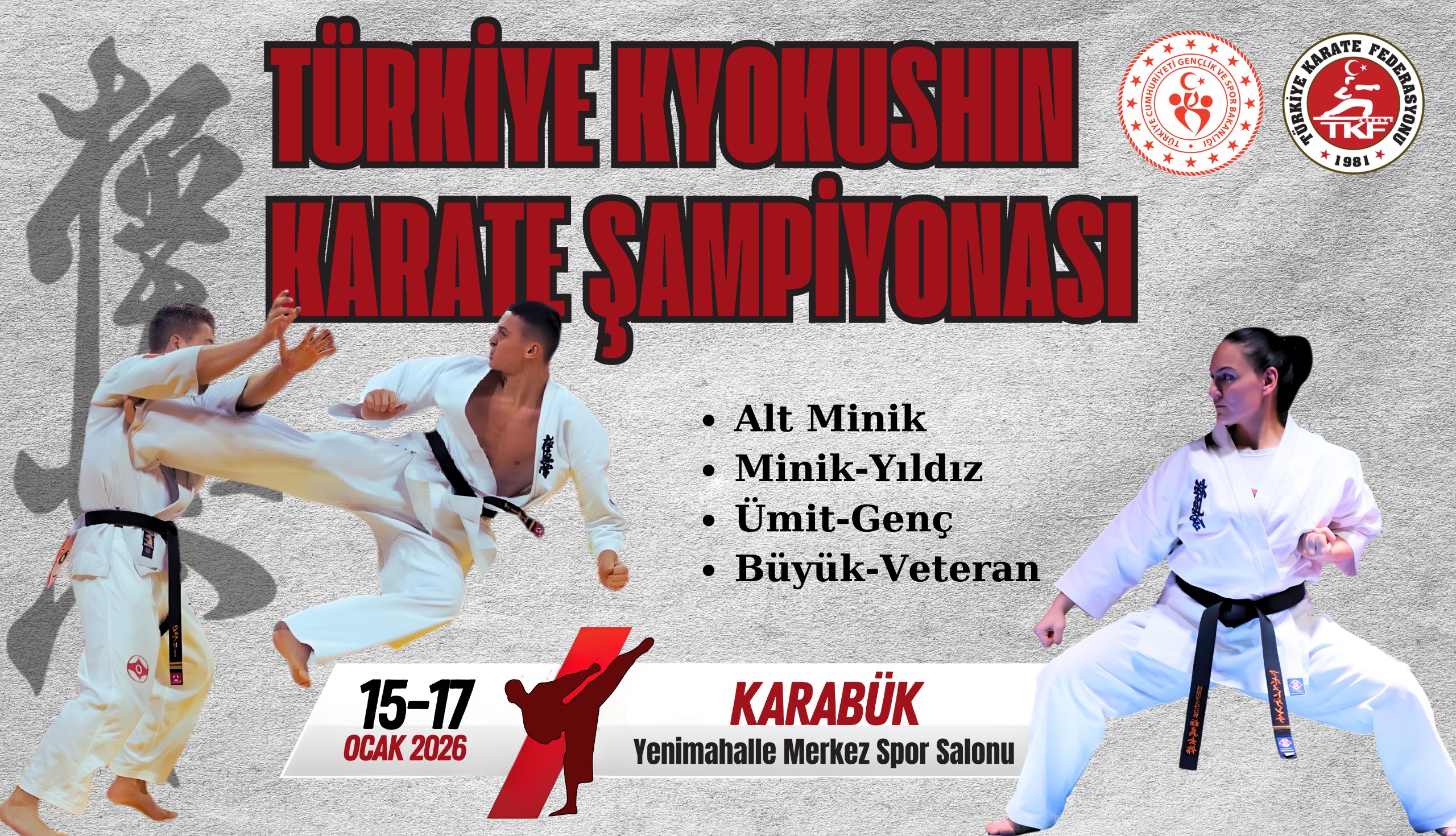 Türkiye Kyokushin Karate Şampiyonası 15-17 Ocak'ta Karabük'te Yapılacak
