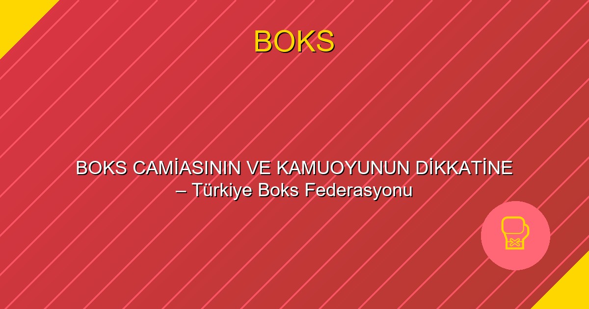 BOKS CAMİASININ VE KAMUOYUNUN DİKKATİNE – Türkiye Boks Federasyonu